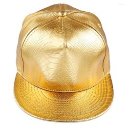 Ball Caps Gold Tone Unisex Snapback Hats Adjustable Hip Hop Flat Brim Baseball Cap For Wome Men