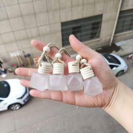 6ML Diamond Shape Frosted Glass Car Pendant Empty bottle Car Hanging Perfume Bottle fast shipping F20172232 Fcxbu