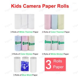 Children Instant Print Camera Paper Rolls 3 57x25mm White Thermal Sticker Colour