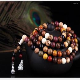 Link Bracelets Mixed Natural Sandalwood 108 Bead Mala 6 MM 8MM Loose Beads / Turbo Japa Prayer Bracelet Necklace DIY Accessories