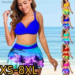 2023 New High Waist Bikini Sexy Swimsuit Women Summer Bathing Suit Bikini Set Swimwear Women Tree Printing Beach Swimming Suit L230619