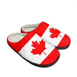 Slippers Canadian Flag Home Cotton Custom Mens Womens Sandals Canada Plush Bedroom Casual Keep Warm Shoes Thermal Slipper