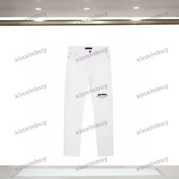 xinxinbuy Men women designer pant menswear Letter printing cotton Spring summer brown white black blue S-XL