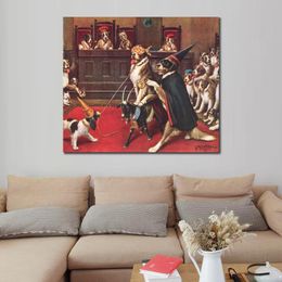 Modern Canvas Art Dogs Riding The Goat Cassius Marcellus Coolidge Oil Painting Handmade Study Room Decor