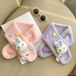 Scarves Children Kawaii Cross Scarf Girls Winter Thicken Warm Boys Soft Neck Protection For Kids Bufanda Invierno