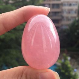 Decorative Figurines 1PCS Natural Pink Rose Quartz Egg-shaped Crystal Healing Ball Sphere Gemstone