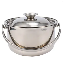 Bowls Cooking Bowl Pans Nonstick Set Lids Ceramic Bean Pot Stove Sauce Lid Stainless Steel Sukiyaki Pan