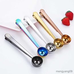 Measuring Tools Stainless Coffee Measuring Spoon Multifunctional Food Sealing Clip Flavouring Spoon Measuring Spoon Baking Scale R230704