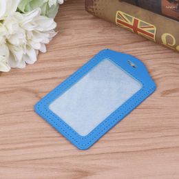 Card Holders 10 Colours ID Window Business Work Holder Leather Case Badge Vertical Type X5XA
