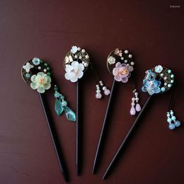 Hair Clips Classical Hairpin Up-do Ornaments Headdress Chinese Clothing Cheongsam Show Lampwork Flower Butterfly Stick Jewelry