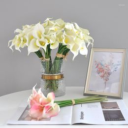 Decorative Flowers Imitation Flower Fake Feel Soft Glue Holding Horseshoe Lotus Bundle El Home Decoration Wedding Pography