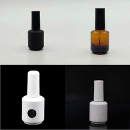 15ml Black Frost White Empty Nail Polish Glass Bottle 1/2oz nail enamel Containers glass bottle with brush cap F2744 Hdrua