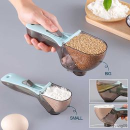 Measuring Tools Adjustable Measuring Spoons with Scale Plastic Measuring Scoops Cups for Baking Cooking Accessories Kitchen Measuring Tools R230704