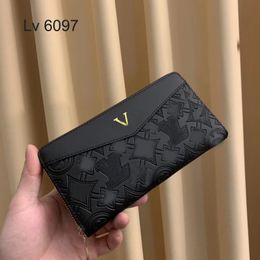 2023 Fashion flowers designer zipper wallets luxurys Men Women leather bags Quality Classic Letters coin Purse Original Box hot version single pull pouch 6097