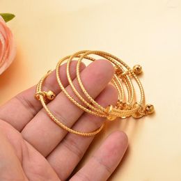 Bangle Gold Color Baby Bangles Dubai Jewelry Bracelet Kids Children African Gifts Kid Birthday Present