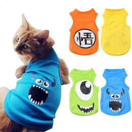 Cat Costumes Pet Clothes For Cats Summer Vest T-Shirt Dog Costume Small Dogs Cartoon Puppy 35 Ropa Camiseta