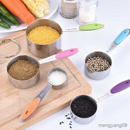 Measuring Tools Stainless Baking Measuring Spoons Pepper Flour Teaspoons with Clear Kitchen Gadget Home Supplies R230704