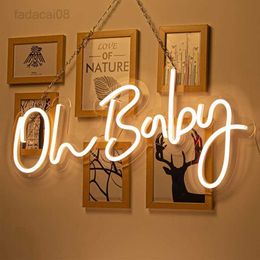 Lights Oh Baby Custom Neon for Wedding Birthday Party Decor White Warm Babe Sign Light Night Big Size Bar Nightclub HKD230704