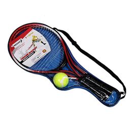 Tennis Rackets 2Pcs/set Tennis Racket Padel Set Two Composite Rackets Raquete beach tennis One Ball With Bag For Beginner Trainning tennis 230703