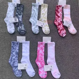 New Tie-Dyed Socks Hook Male and Female Middle Tube Color Thick Towel Bottom Basketball Cotton Sock Wholesale