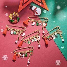 Brooches MISANANRYNE Beautiful Fashion Year Christmas Boots Brooch Santa Claus Shoes Carriage Rhinestone Jewelry