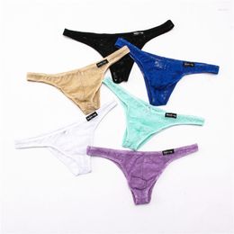 Underpants 6PCS Sexy Mens Briefs Transparent Lace Panties Men Low Rise Gay Lingerie Penis Pouch Breathable Male