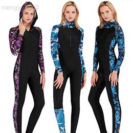 Wetsuits Drysuits SBART Professional Women Lycra Wetsuit Hood Diving Suit Swimwear Full Body Rash Guard Jellyfish Clothes Snorkelling Wetsuits HKD230704