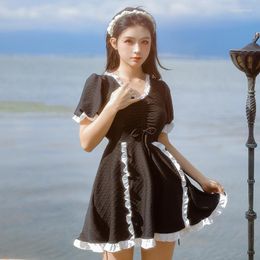 Women's Swimwear Plus Size Women One-piece Skirt Belly Coverup Korean Ins Fragrance Conservative Short-sleeve Spring Swimsuit