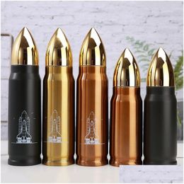 Water Bottles Flask Bottle Stainless Steel Thermos 350Ml And 500Ml Double Wall Vacuum Insated Cup Tea Coffee Drop Delivery Home Gard Dh0Up