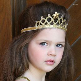 Hair Accessories Baby Star Crystal Crown Headband Soft Elastic Fibre Girls Band Headwear SEC88