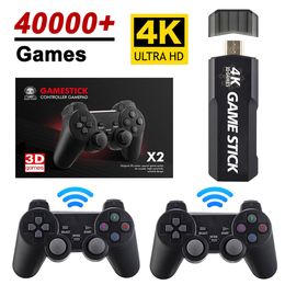 Game Controllers Joysticks ITINFTEK 128G 40000 Games Retro Game Console 4K HD Video Game Console 2.4G Double Wireless Controller Game Stick For PSP PS1 GBA 230703