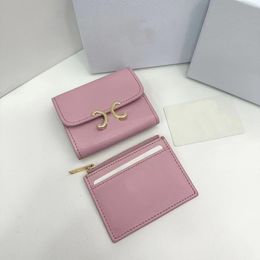 Luxury woman Genuine Leather Wallets Fashion Designer Wallets short Multiple Bifold coin purse Detachable card Detachable card pack with original box