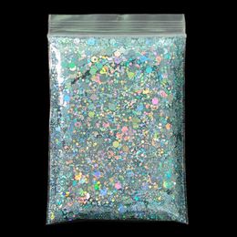 Stickers Decals 106 colors Wholesale 1KG Hexagon Holographic Chunky Glitter Nail Tips Bulk Powder Flakes Sparkly Resin Crystal 230703