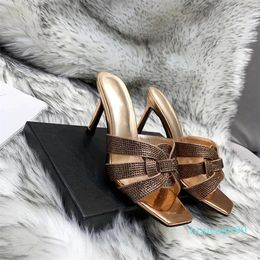Designer - Women Sandals luxury slippers Heels Sandals patent leather fashion high heel fashion versatile size35-43