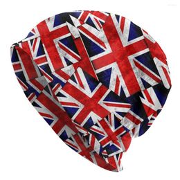 Berets British England UK Flag Bonnet Hats Red Print Vintage Knitting Hip Hop Skullies Beanies Winter Warm Multifunction Caps