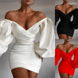 Casual Dresses 2023 Women Elegant Sexy Mini Red Dress Ladies Slim Bodycon Evening Club Black Vestidos Long Sleeve Female White Robe Clothes