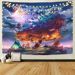 Tapestries Dream Scenery Oil Painting Background Decorative Tapestry Hippie Wall Decorative Tapestry Home Decorative Tapest