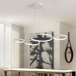 Pendant Lamps Post-modern Minimalist Restaurant Chandelier Round Art Creative Personality LED Coffee Shop Bar Table Lighting