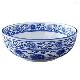 Dinnerware Sets Blue White Porcelain Ceramic Cutlery Kitchen Supply Tableware Exquisite Soup Bowl Serving Home Container Lid