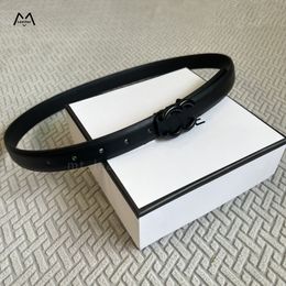 Womens belt designer Color buckle belts for woman 2.5cm width Classic thin leather Size 95-115cm White Brown Black Blue Red Beige Letters smooth buckle fashion Cowskin