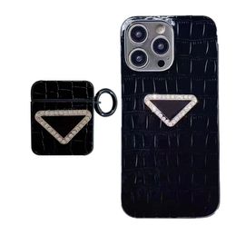 Designer Phone Case Luxury iPhone Case for Apple iPhone 14 13 12 11 Pro Max X XR XS XsMax 14 Plus Cover Airpods Pro 1 2 3 Case 3rd 2nd Bling Triangle P Mobile Back Cases Cover