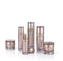 30pcs High Rose Gold Cosmetics Sub Acrylic 30/50/100/120ML Lotion Pump Bottle,Classic 30/50G Acrylic Cream Jar JL1439