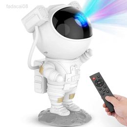 Lights New Galaxy Star Projector Starry Sky Night Light Astronaut Lamp Home Room Decor Decoration Bedroom Decorative Luminaires Gift HKD230704