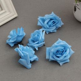 Decorative Flowers 50 Pcs Fake Artificial Silk Rose Heads Flower Buds DIY Bouquet Home Wedding Craft Decor Supplies FOU99