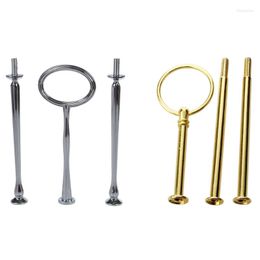 Bakeware Tools 8 Set Wedding Metal 3 Tier Cake Stand Centre Handle Rods Fittings Kit - Silver & 5 Gold