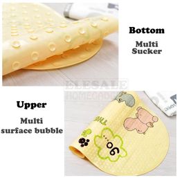 Fabric New 38cm*69cm Cute Cartoon Antislip Pvc Bath Mats with Sucker Bathroom Carpet Shower Pad Soft Massage Pad Multicolor