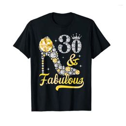 Women's T Shirts 30 & Fabulous 30-Years-Old 30th Birthday High Heel Women T-Shirt Women's Fashion Clothing Graphic Tee Tops