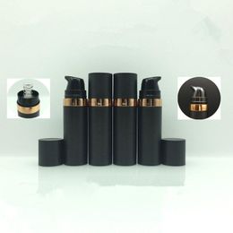 15ml Black Empty Cosmetic Sample Bottle Airless Pump Skin Care Personal Care Plastic Airless Lotion Sample Container F2270 Tloro