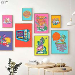 Nordic Retro Colourful Game Planet Canvas Painting Art Pattern Poster Funny Abstract Prints Pictures for Living Room Interior Home Cuadros Decor Unframed