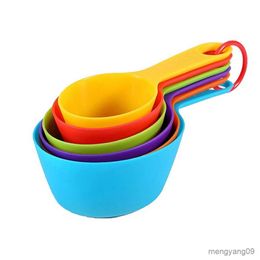 Measuring Tools 6Pcs/set Colorful Measuring Spoons with Scale Multipurpose Measuring Supplies Stackable Combination Portable Baking Tools R230704